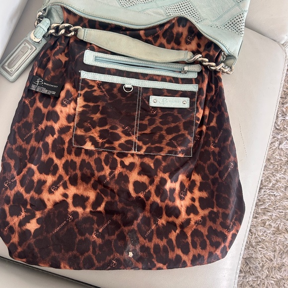 B. Makowsky Mint Leather Hobo — Leopard Lining, Chain Strap - Picture 10 of 11